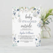 Winter Baby Het Is Koud Buiten Douche Uitnodiging (Staand voorkant)