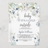 Winter Baby Het Is Koud Buiten Douche Uitnodiging (Voorkant / Achterkant)