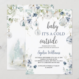 Winter Baby Het Is Koud Buiten Douche Uitnodiging
