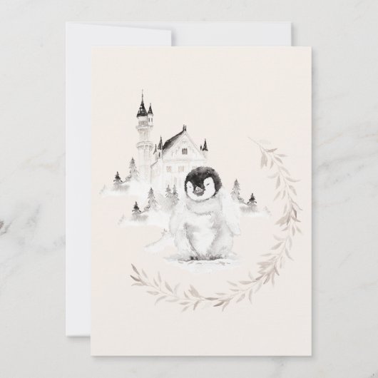 Winter Baby Het is koud buiten Frosty Trees Shower Kaart (Achterkant)