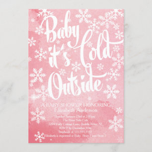 Winter Baby Het is koud buiten meisjes Baby shower Kaart