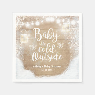 Winter Baby Het is koud buiten rustieke douche ser Servetten