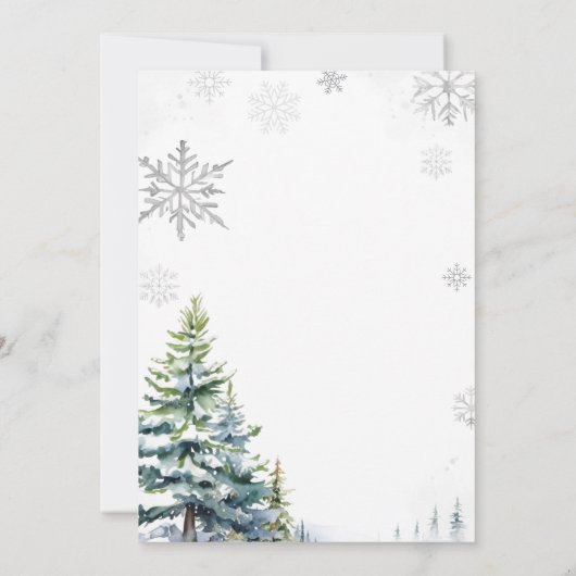 Winter Baby Het is koud buiten Silver Baby shower Kaart (Achterkant)