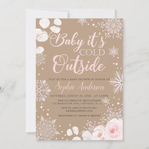 Winter Baby Het is koud buiten sneeuwBaby shower Kaart
