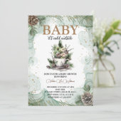 Winter Baby Het is Koud Evergreen Baby shower Kaart (Staand voorkant)