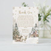 Winter Baby Het is koud, Snowflakes Baby shower Bedankkaart (Staand voorkant)