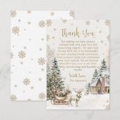 Winter Baby Het is koud, Snowflakes Baby shower Bedankkaart (Voorkant / Achterkant)