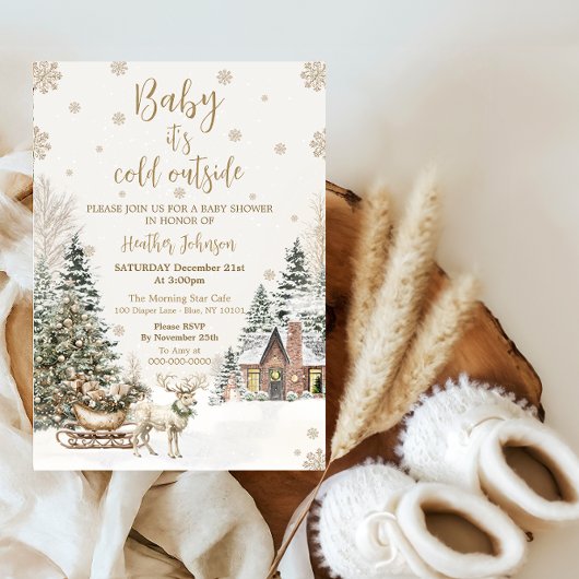 Winter Baby Het is koud, Snowflakes Baby shower Kaart