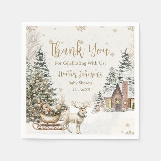 Winter Baby Het is koud, Snowflakes Baby shower Servet (Voorkant)