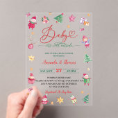 Winter Baby Het is koude Waterverf Baby shower Acryl Uitnodigingen (Insitu (Draagbaar))
