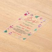 Winter Baby Het is koude Waterverf Baby shower Acryl Uitnodigingen (Laagn)