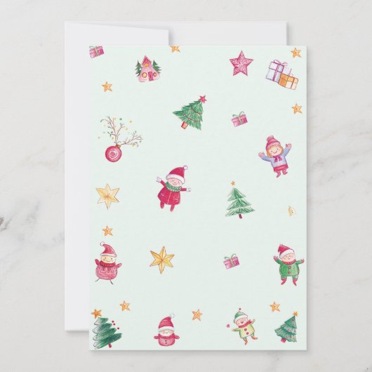 Winter Baby Het is koude Waterverf Baby shower Kaart (Achterkant)