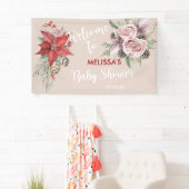 Winter baby in bloei poinsettia pinecones welkom spandoek (Insitu)