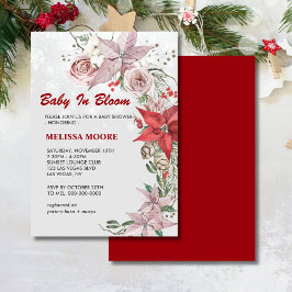 Winter baby in bloei roze bloemrood poinsettia kaart