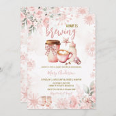 Winter Baby Is Brewing Baby Shower Invitation Kaart (Voorkant / Achterkant)
