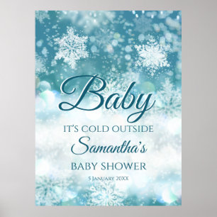 Winter baby is koud buiten baby shower welkom poster