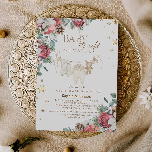 Winter Baby it's Cold Outside Christmas Shower Kaart