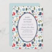 Winter Baby It's Cold Outside Cute Baby Shower  Kaart (Voorkant / Achterkant)