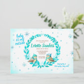 Winter Baby Jongen Douche Uitnodiging (Staand voorkant)