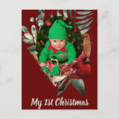 Winter Baby Kerstfeest Foto geboorteaankondiging Briefkaart (Voorkant)