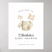 Winter Baby Kleding Baby shower Welkomstbord Poster (Voorkant)