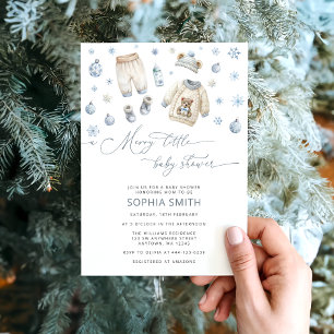 Winter Baby kleding Een vrolijk klein Baby shower Kaart