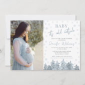 Winter baby koude buiten douche fotouitnodiging kaart (Voorkant)