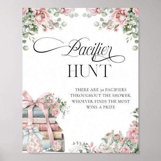 Winter Baby Meisje Douche Fopspeen Hunt Game Poster (Voorkant)