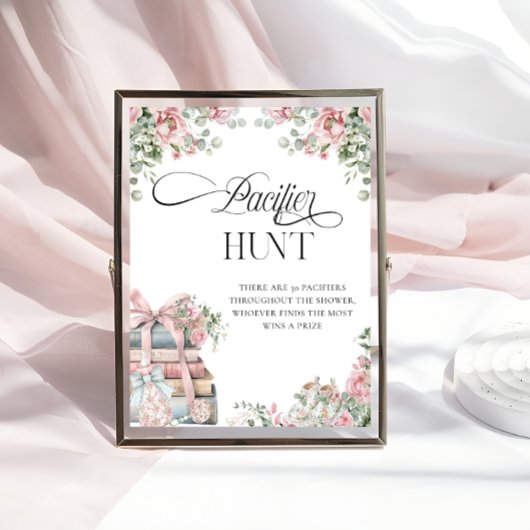 Winter Baby Meisje Douche Fopspeen Hunt Game Poster