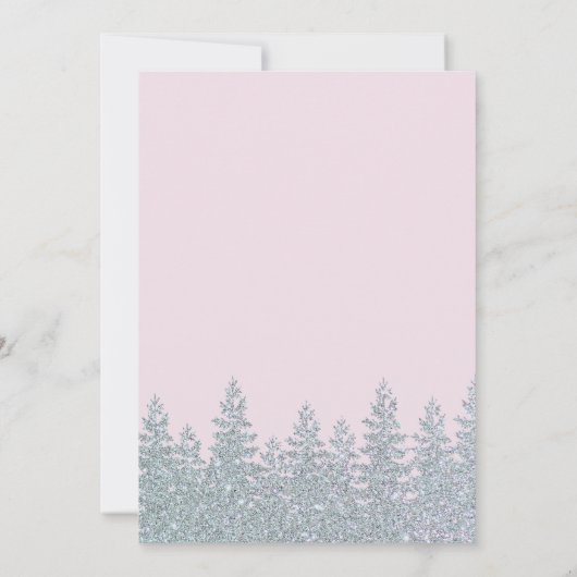 Winter Baby Meisje Shower Houtachtig Klein Sneeuwv Kaart (Achterkant)