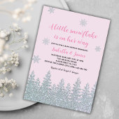 Winter Baby Meisje Shower Houtachtig Klein Sneeuwv Kaart