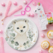 Winter Baby Polar Beer Eucalyptus Greenery Gold Papieren Bordje (Feest)