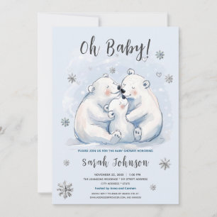 Winter Baby Polar Beer Familie Baby shower Kaart