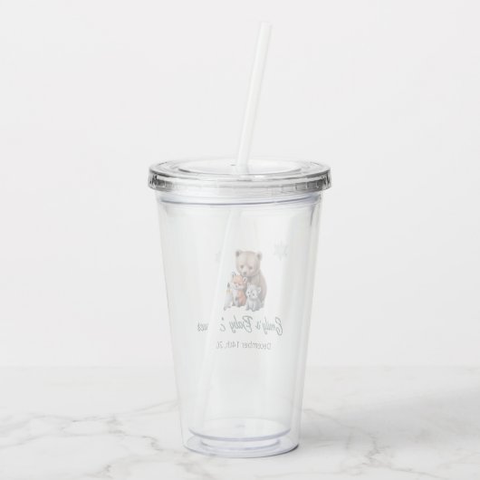 Winter Baby Shower Acrylic Tumbler Acryl Drinkbeker (Achterkant)