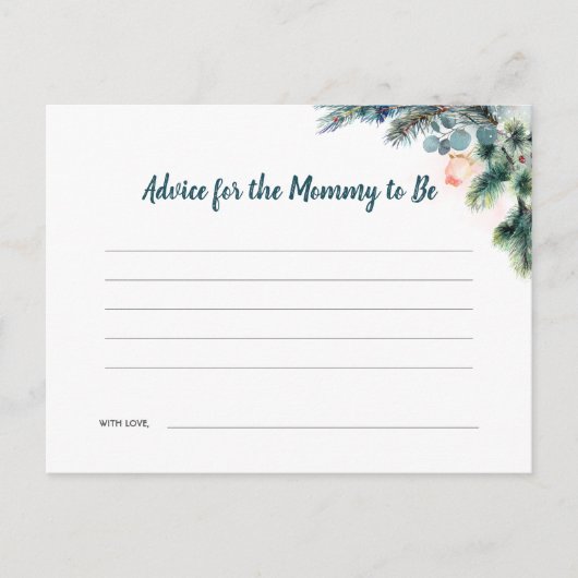 Winter Baby shower Advies Kaart (Voorkant)