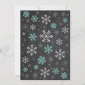 Winter Baby shower Aqua Snowflake Chalkboard Kaart (Achterkant)