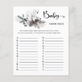 Winter Baby shower Baby Naam Race Game (Voorkant)