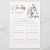Winter Baby shower Baby Naam Race Game (Voorkant)