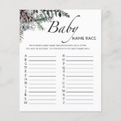 Winter baby shower baby name race game (Voorkant)