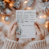 Winter Baby Shower Baby Predictions & Advice Card Kaart