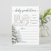 Winter Baby shower Baby Voorspellingsadvies Kaart (Staand voorkant)