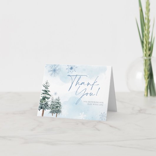 Winter Baby shower bedankje Bedankkaart (Voorkant)