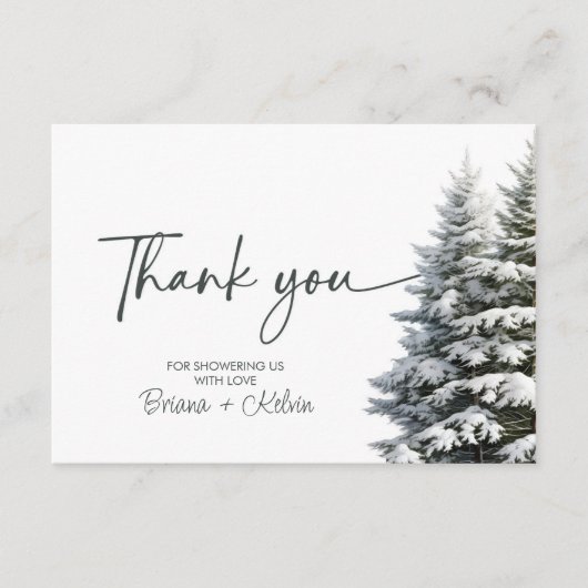 Winter Baby shower bedankje Informatiekaartje (Voorkant)