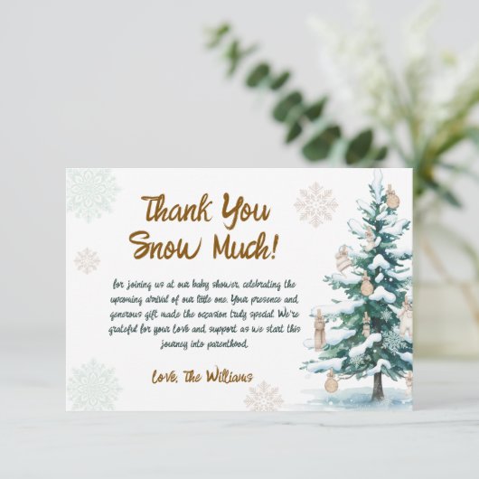 Winter Baby Shower  Bedankkaart (Staand voorkant)