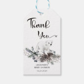 Winter baby shower bedankt cadeaulabel (Voorkant)