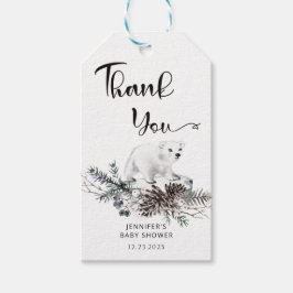 Winter baby shower bedankt cadeaulabel