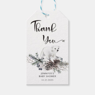 Winter baby shower bedankt cadeaulabel