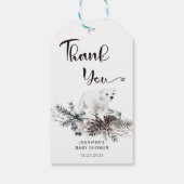 Winter baby shower bedankt cadeaulabel (Achterkant)