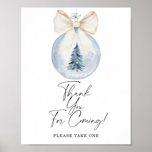 Winter baby shower Bedankt voor je komst Poster (Voorkant)