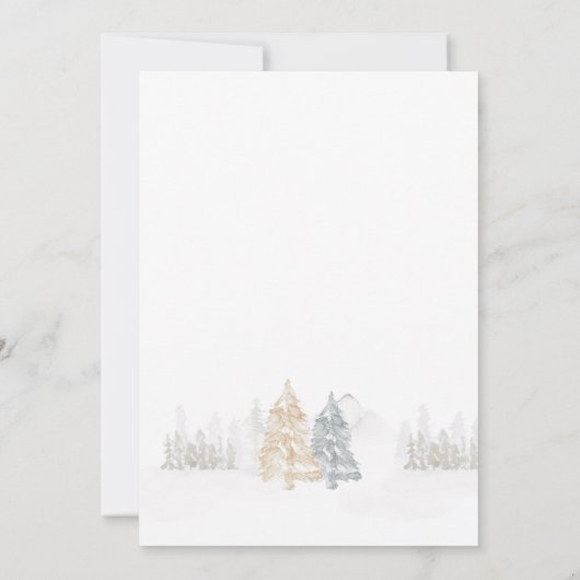 Winter Baby shower Beer en sneeuwneutraal uitnodig Save The Date (Achterkant)